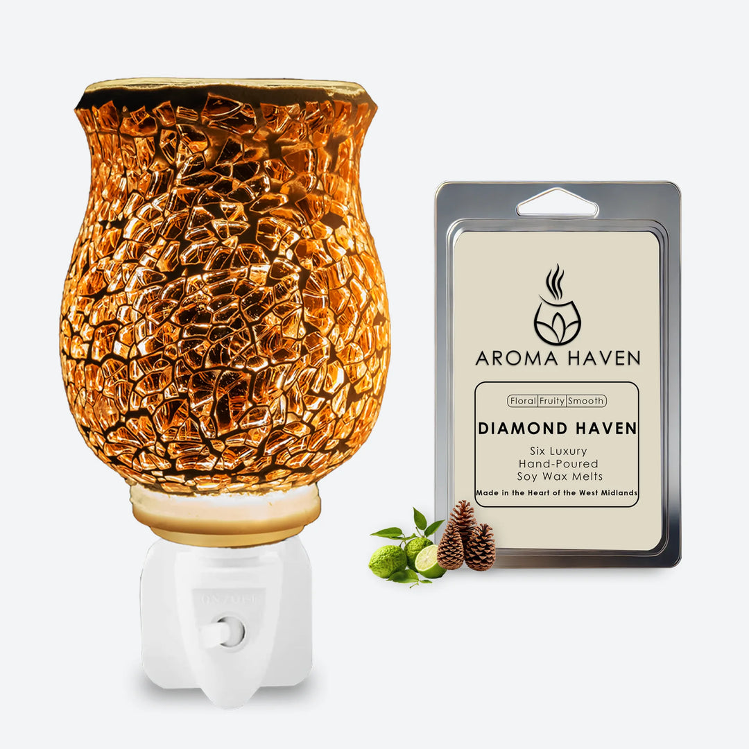 S2 Crackle Rose Gold Plug in Warmer with Wax Melt's - Aroma Haven