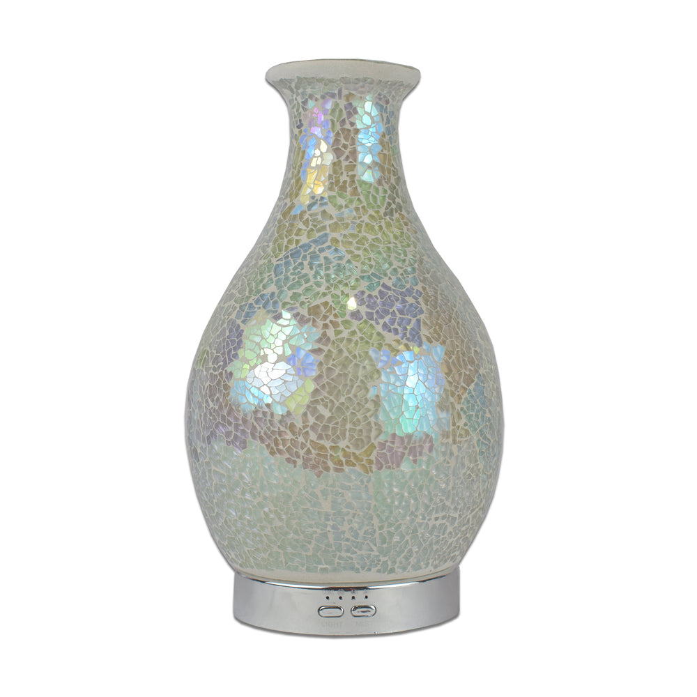 Beautiful iridescent mosaic diffuser, perfect for home decor and providing soothing scents for relaxation. by Aroma Haven UK