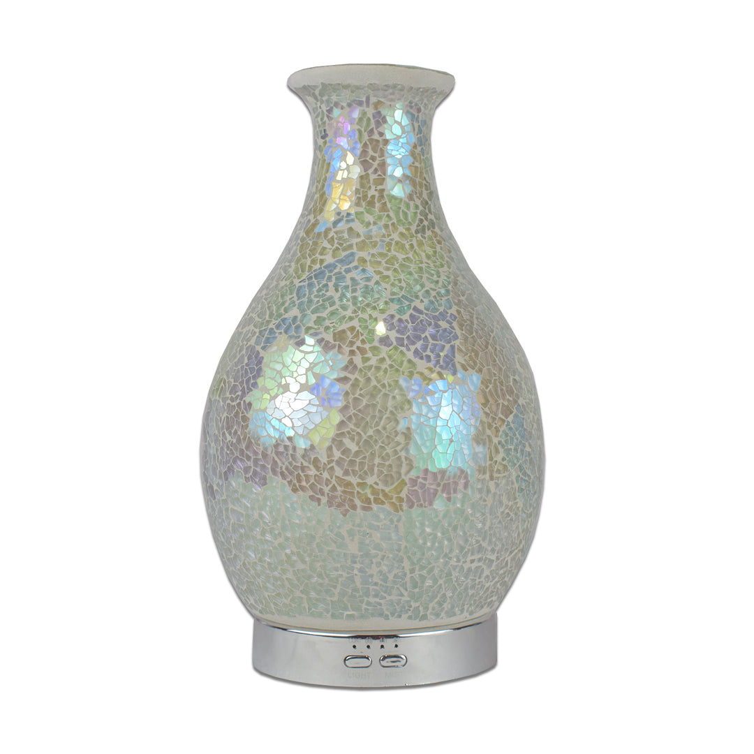 Beautiful iridescent mosaic diffuser, perfect for home decor and providing soothing scents for relaxation. by Aroma Haven UK