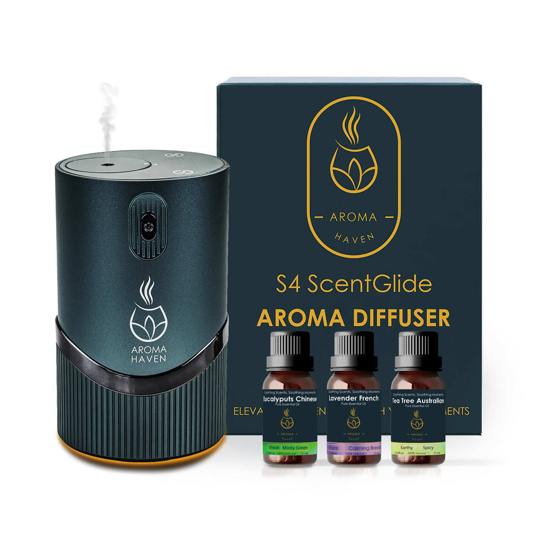 S4 ScentGlide Grey Waterless Diffuser With Oil Set - Aroma Haven