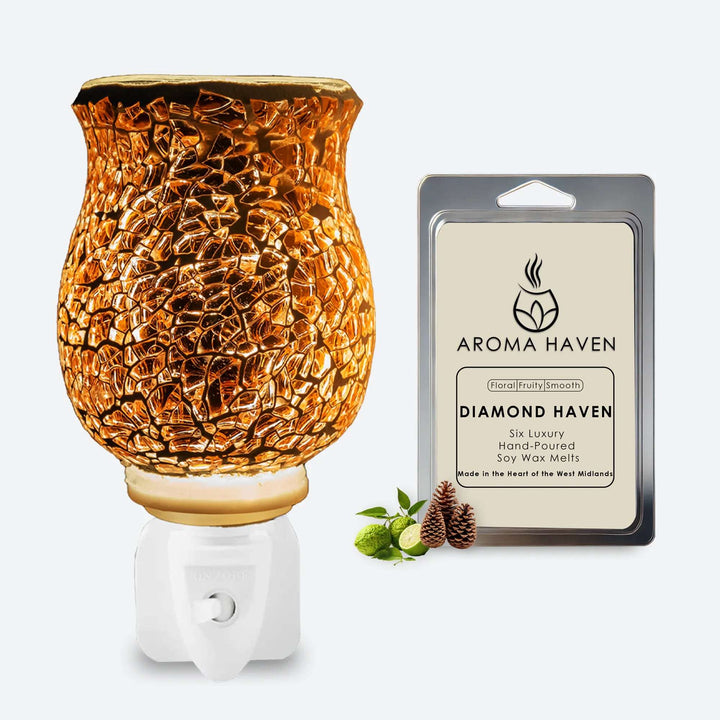 S2 Crackle Rose Gold Plug in Warmer with Wax Melt's - Aroma Haven