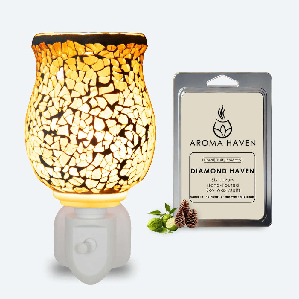 S2 Crackle Rustic Plug in Warmer with Wax Melts - Aroma Haven