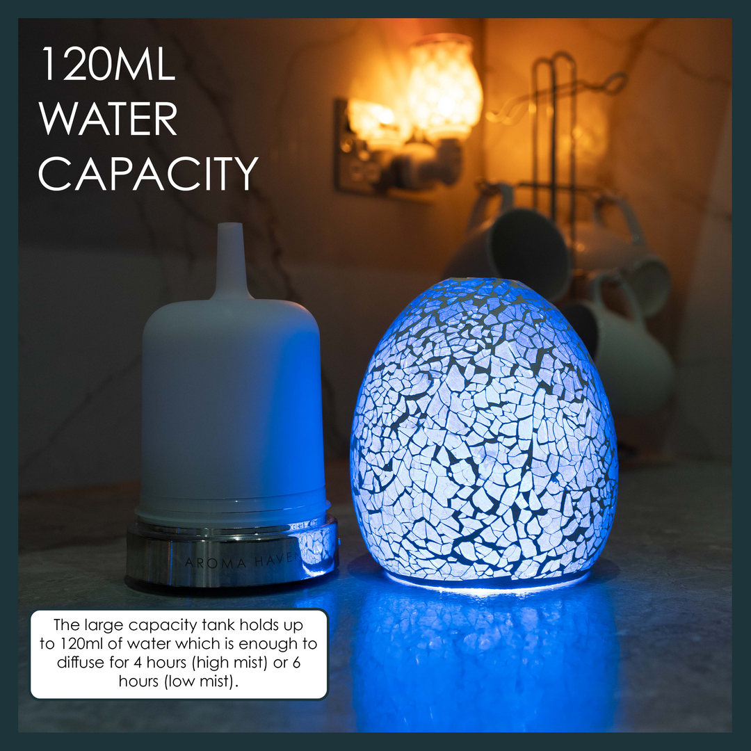Elegant S3 Luxe Oval Citrine Glow Ultrasonic Diffuser, enhancing aromatherapy ambiance, available at Aroma Haven UK."