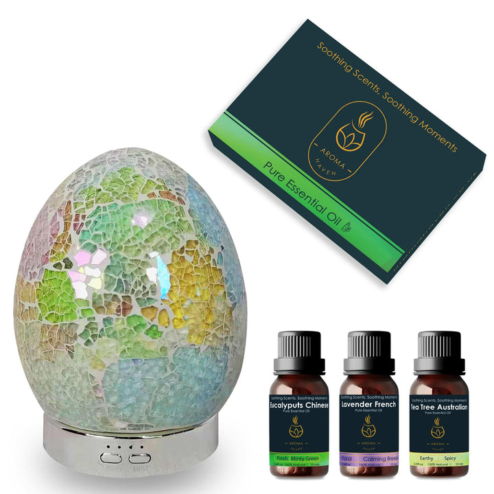 S3 Pearl Frost Ultrasonic Diffuser With Oil Set - Aroma Haven