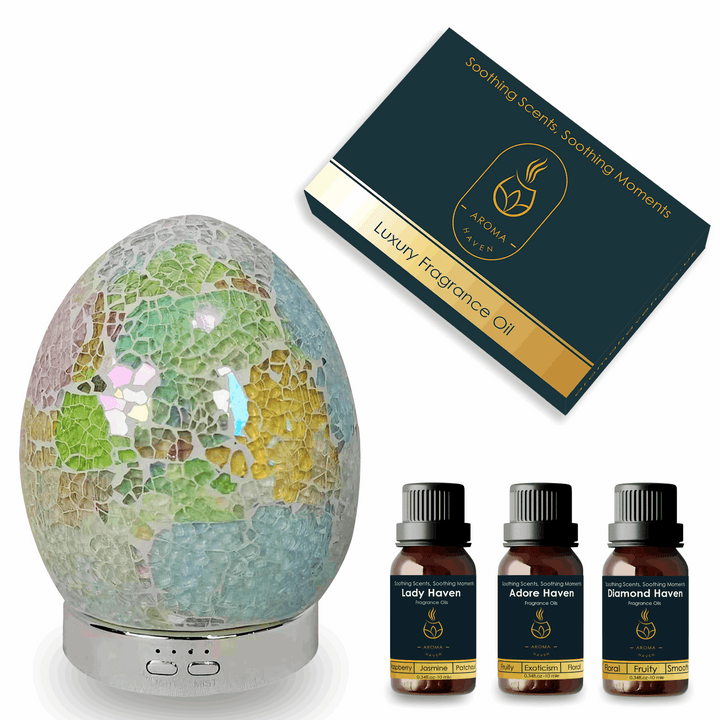 S3 Pearl Frost Ultrasonic Diffuser With Oil Set - Aroma Haven