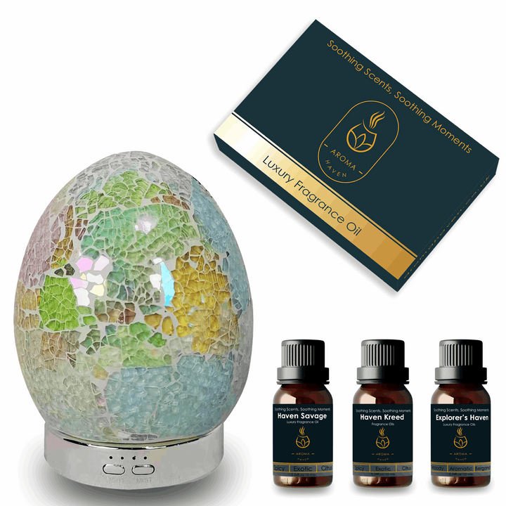 S3 Pearl Frost Ultrasonic Diffuser With Oil Set - Aroma Haven