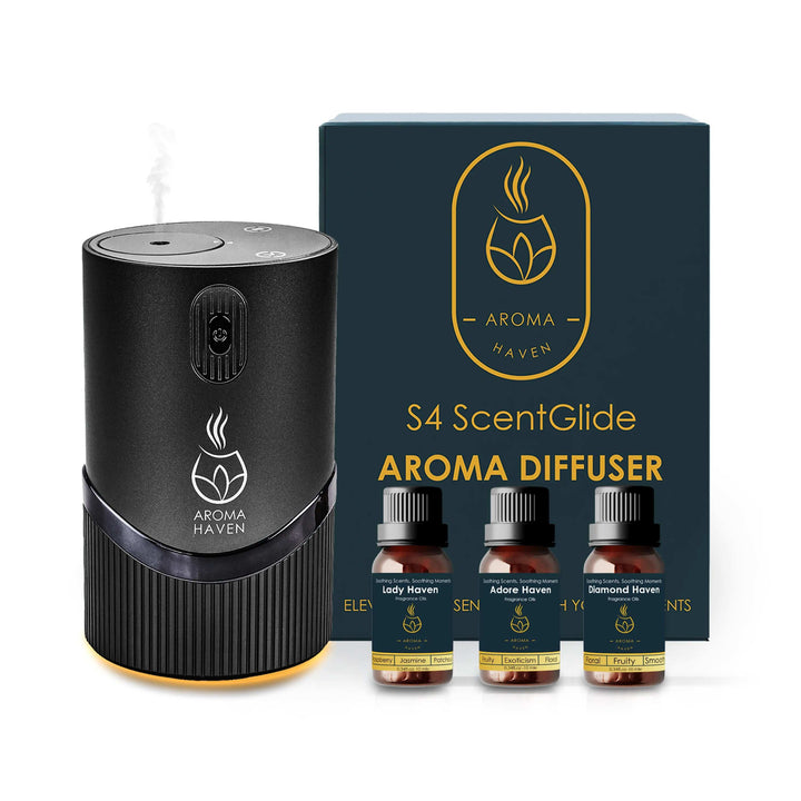 S4 ScentGlide Black Waterless Diffuser With Oil Set - Aroma Haven