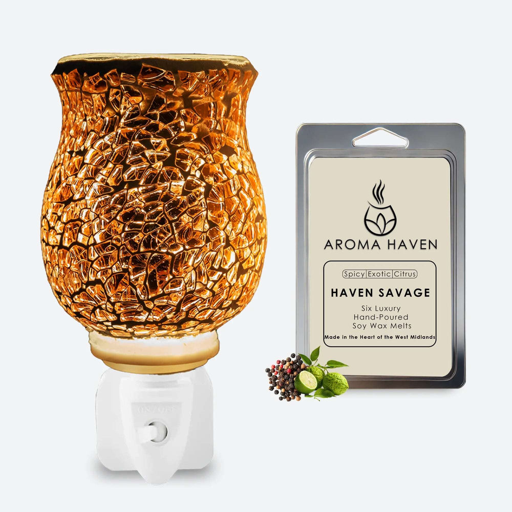 S2 Crackle Rose Gold Plug in Warmer with Wax Melt's - Aroma Haven