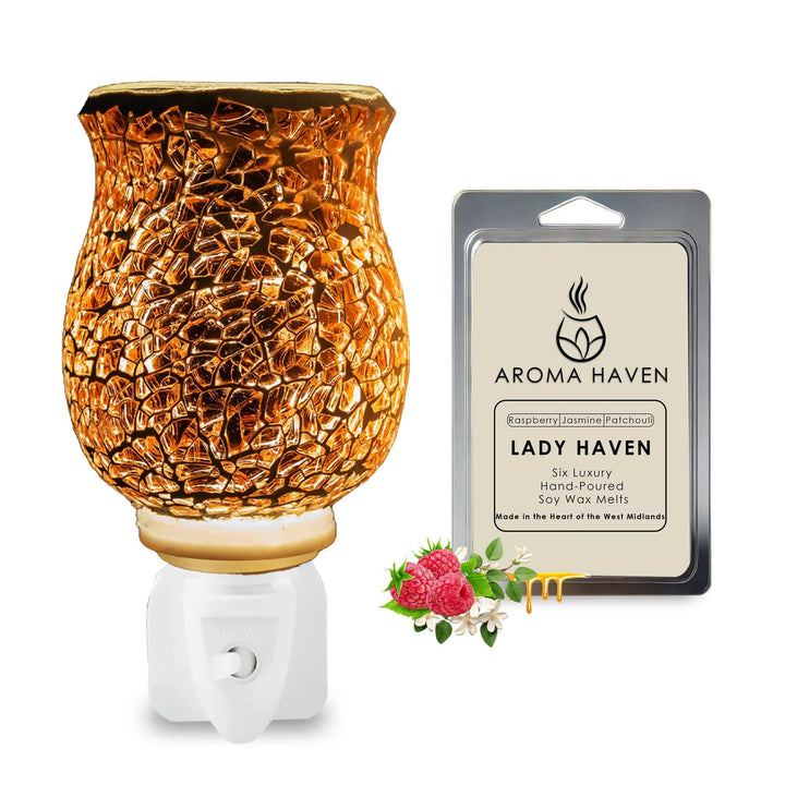 S2 Crackle Rose Gold Plug in Warmer with Wax Melt's - Aroma Haven