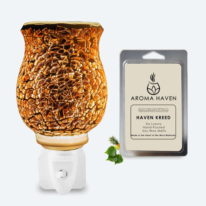 S2 Crackle Rose Gold Plug in Warmer with Wax Melt's - Aroma Haven