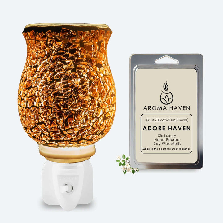 S2 Crackle Rose Gold Plug in Warmer with Wax Melt's - Aroma Haven