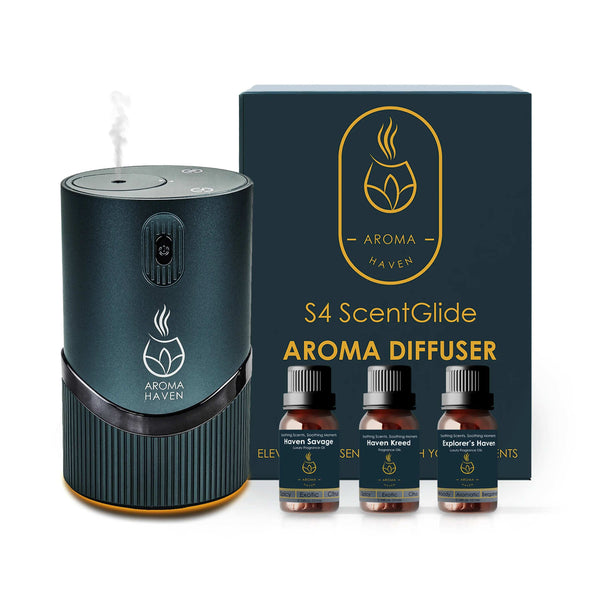 S4 ScentGlide Grey Waterless Diffuser With Oil Set - Aroma Haven