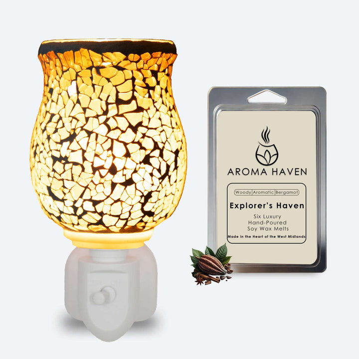 S2 Crackle Rustic Plug in Warmer with Wax Melts - Aroma Haven
