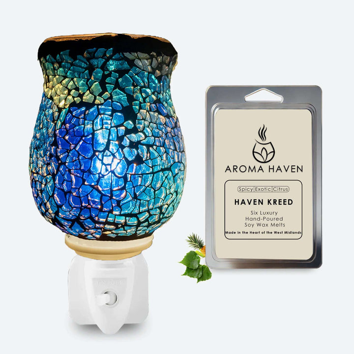 S2 Crackle Blue Plug in Warmer With Wax Melts - Aroma Haven