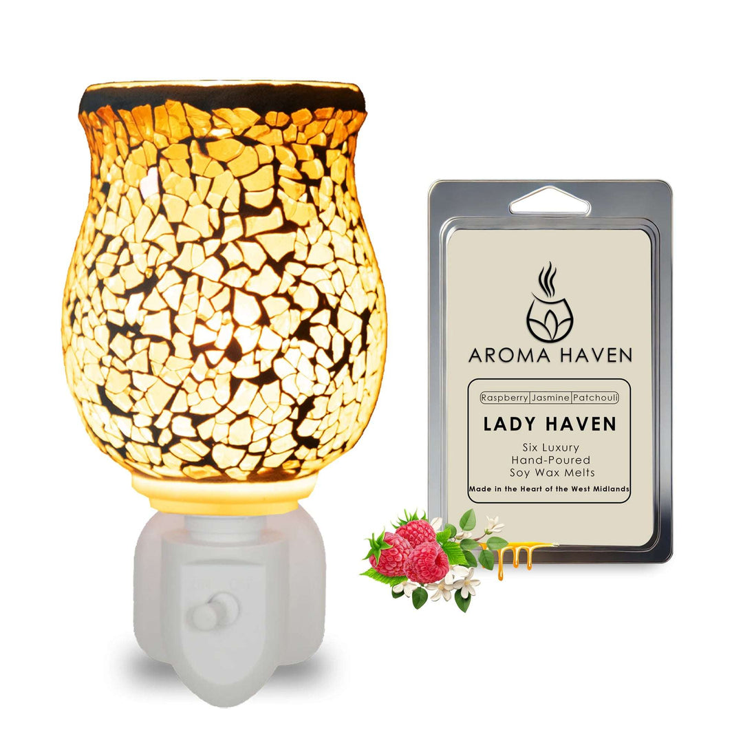 S2 Crackle Rustic Plug in Warmer with Wax Melts - Aroma Haven