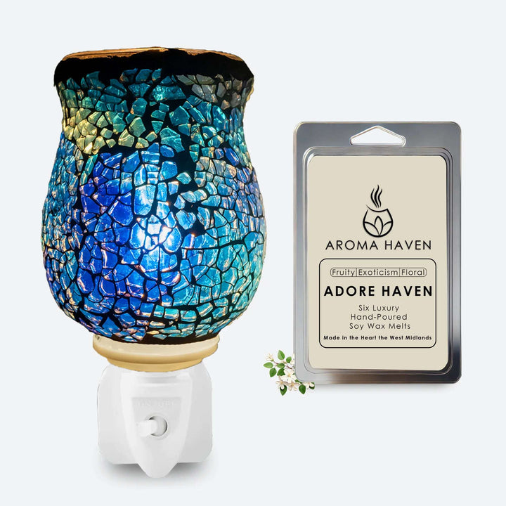 S2 Crackle Blue Plug in Warmer With Wax Melts - Aroma Haven