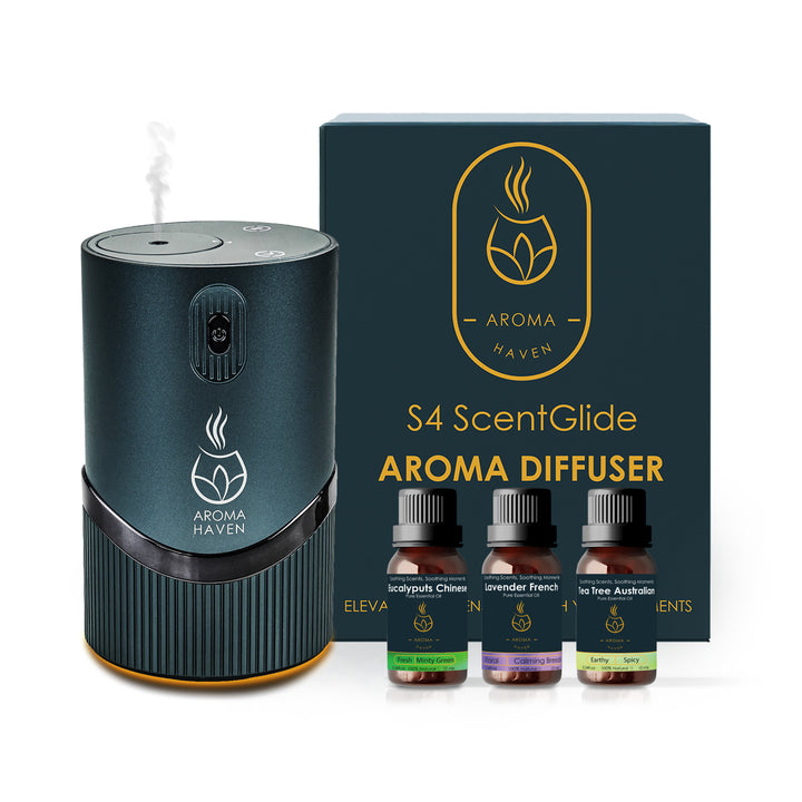 S4 ScentGlide Grey Waterless Diffuser With Essential Oil