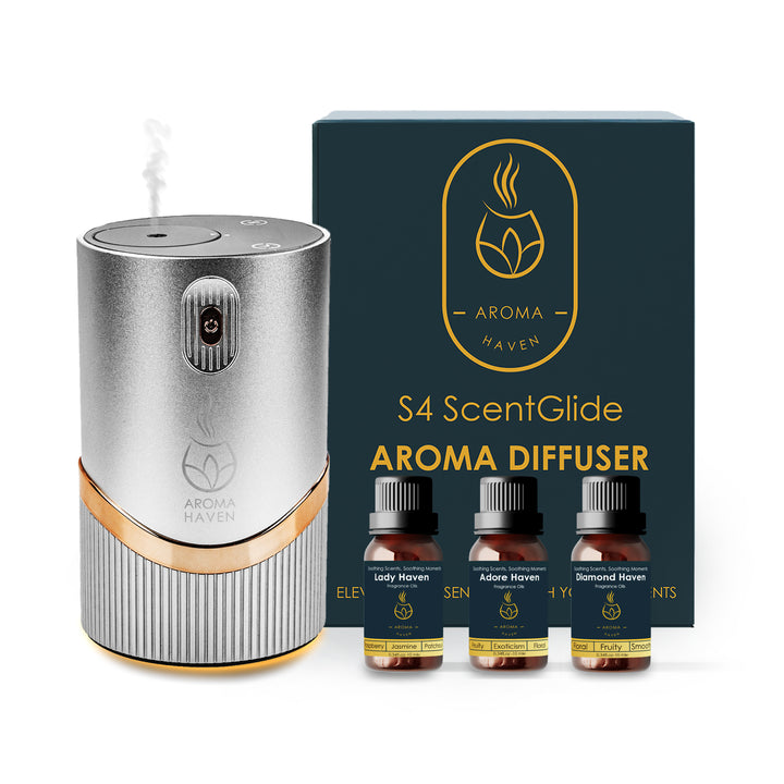 S4 ScentGlide Silver Waterless Diffuser With Fragrance For Her