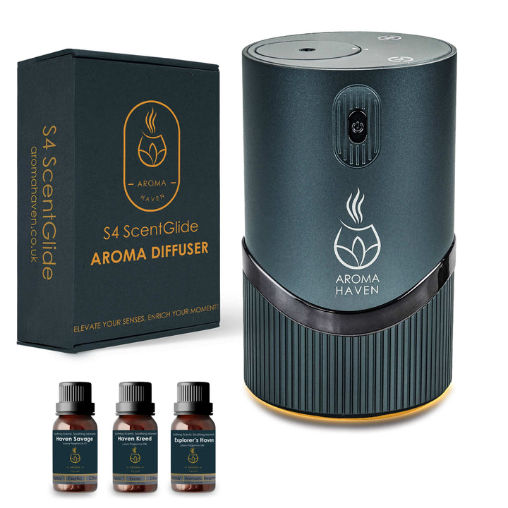 S4 ScentGlide Grey Waterless Diffuser With Fragrance For Him - Aroma Haven