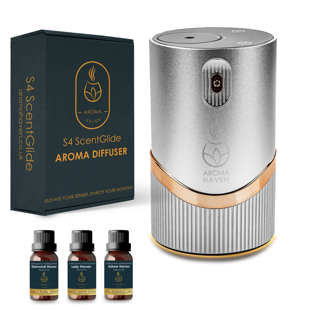S4 ScentGlide Silver Waterless Diffuser With Fragrance For Her - Aroma Haven