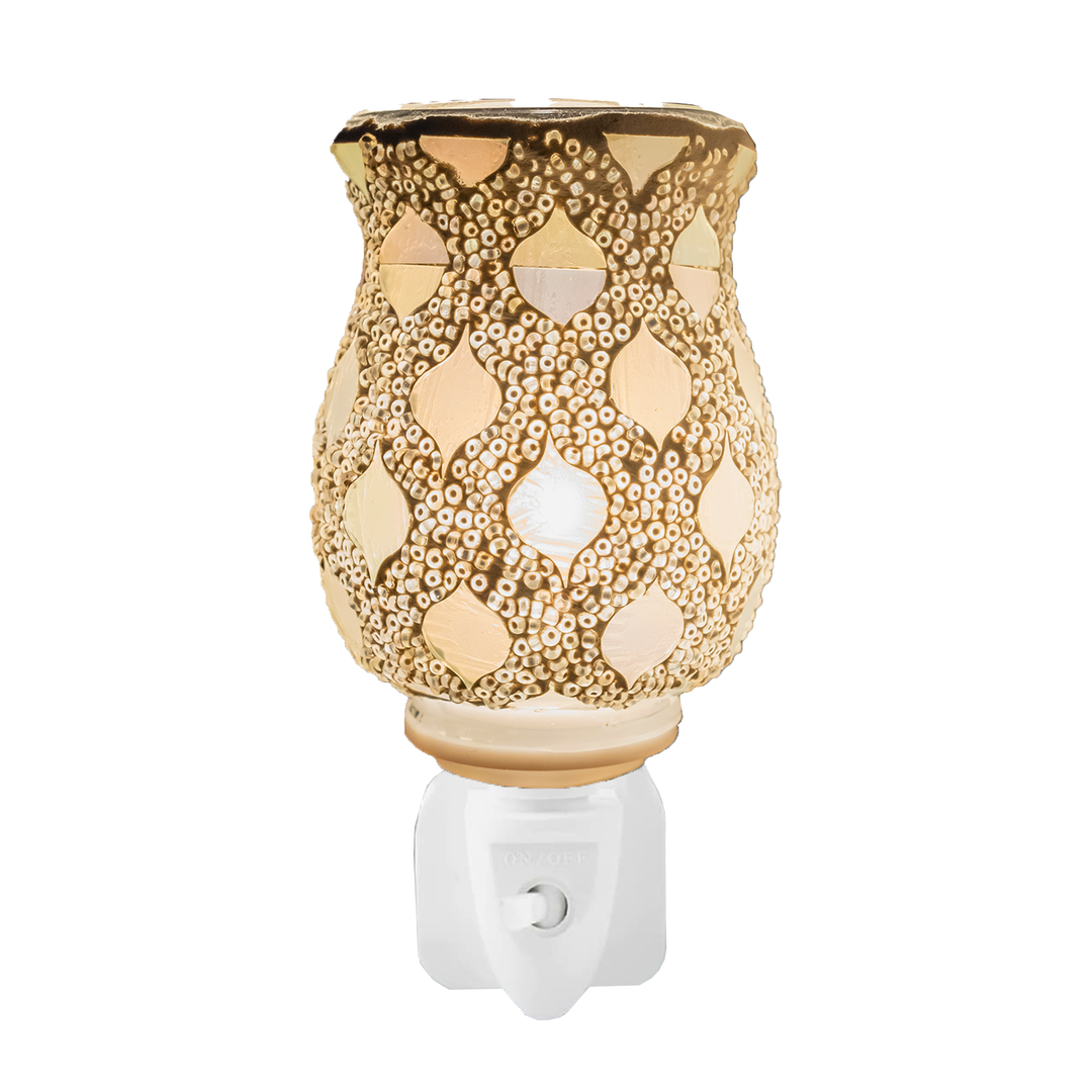 Star Pearl S2 Mosaic Plug-In Warmer, Electric Wax Melt Burner and Night Light, offering aromatic home fragrance, available exclusively at Aroma Haven UK.