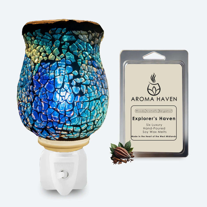 S2 Crackle Blue Plug in Warmer With Wax Melts - Aroma Haven