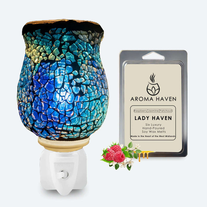 S2 Crackle Blue Plug in Warmer With Wax Melts - Aroma Haven