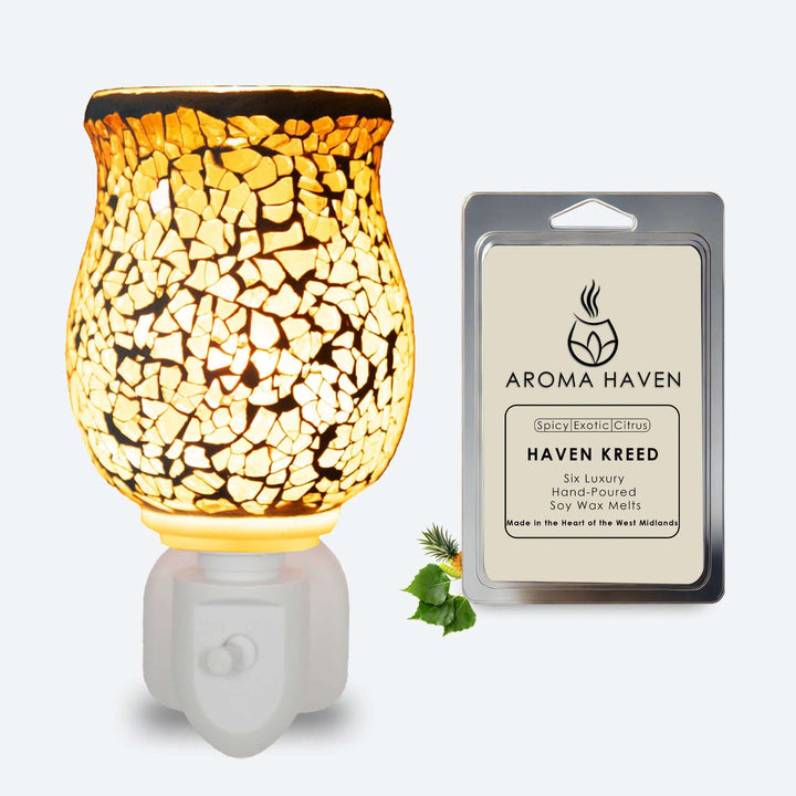 S2 Crackle Rustic Plug in Warmer with Wax Melts - Aroma Haven